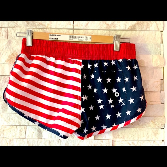 World Calhoun American Flag Swim Shorts Size Small - Picture 1 of 2